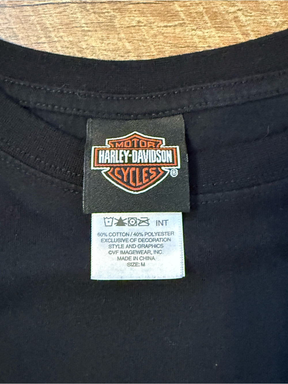 Harley-Davidson Black Long Sleeve Tee with Orange Logo - Picture 3 of 4